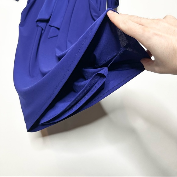 Vtg Ralph Lauren Midi Front Tie Pocket Dress True Blue Sz S 4 13x40” 3/4 Sleeve - Picture 9 of 11